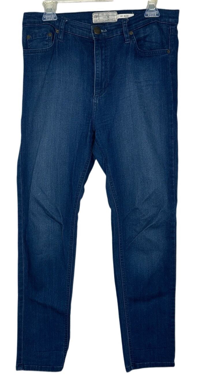 Free People Stretch Skinny Jeans Denim High-Rise Medium Wash Size 30 Blue
